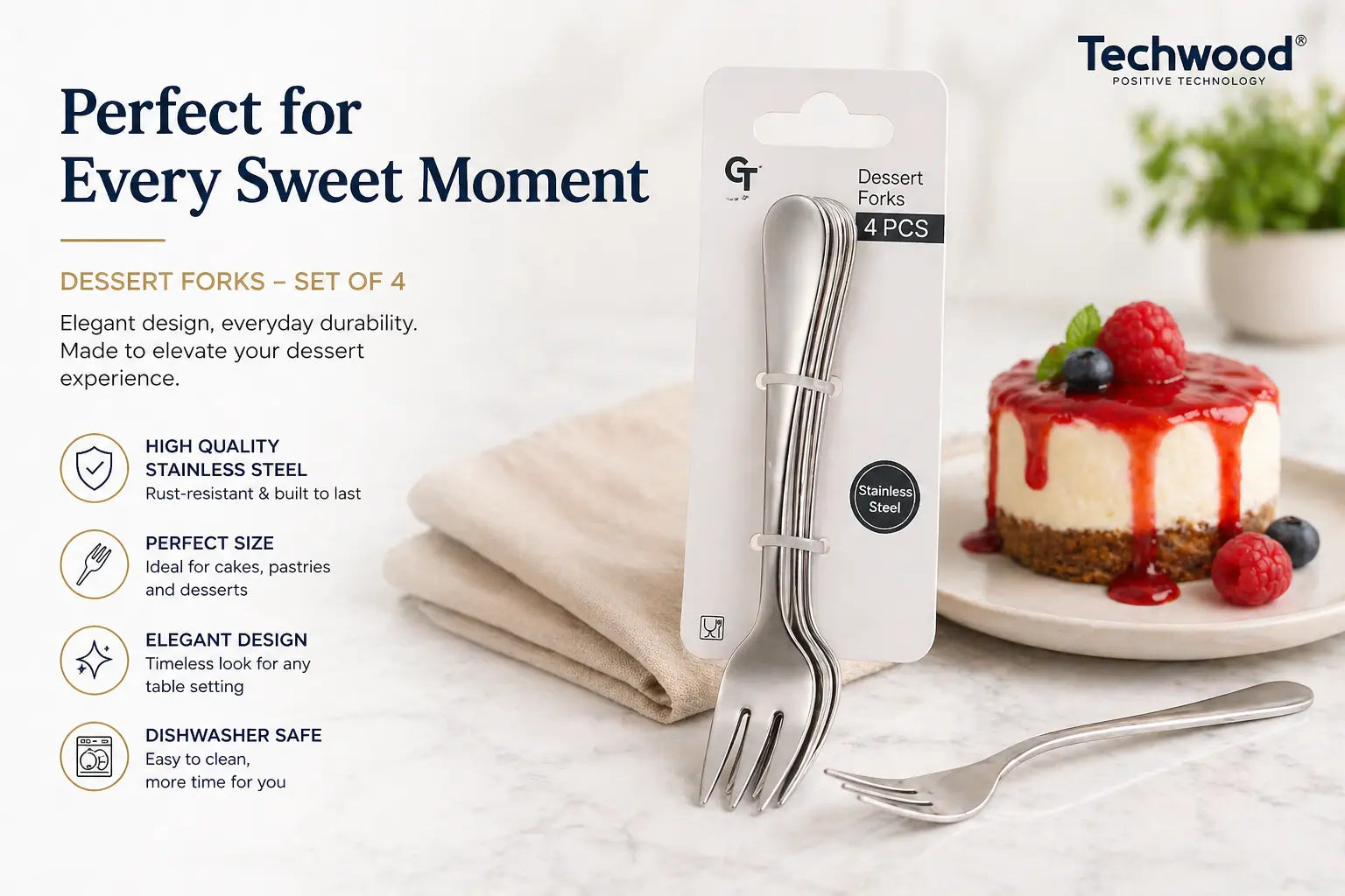 4 Small Dessert Forks Krystal Distribution
