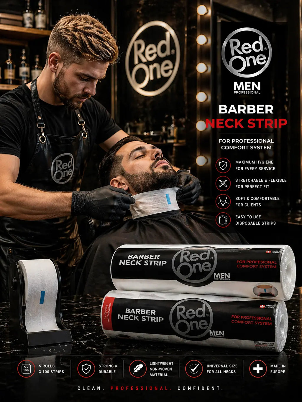 Red One Barber Neck Strip Krystal Distribution