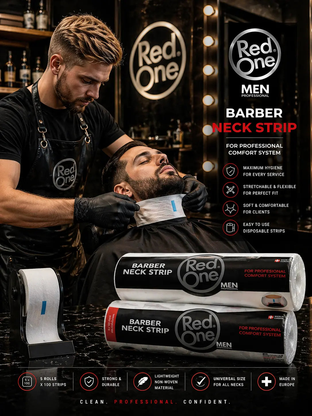Red One Barber Neck Strip Krystal Distribution