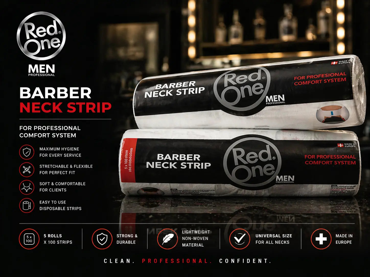 Red One Barber Neck Strip Krystal Distribution