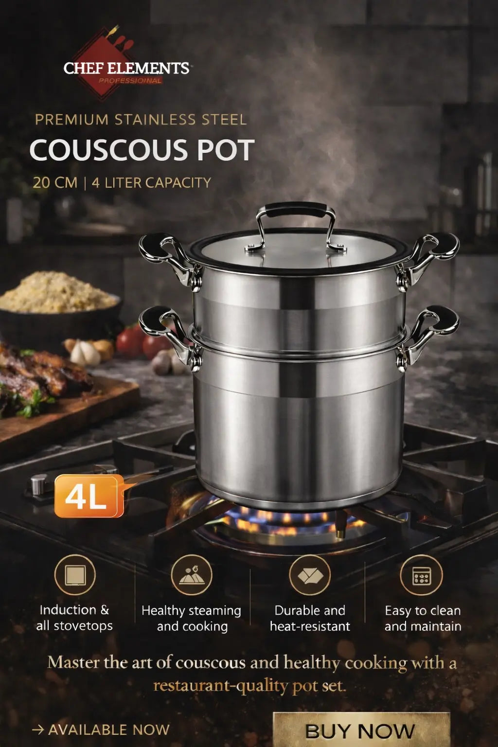 Chef Elements Couscous Pot Krystal Distribution