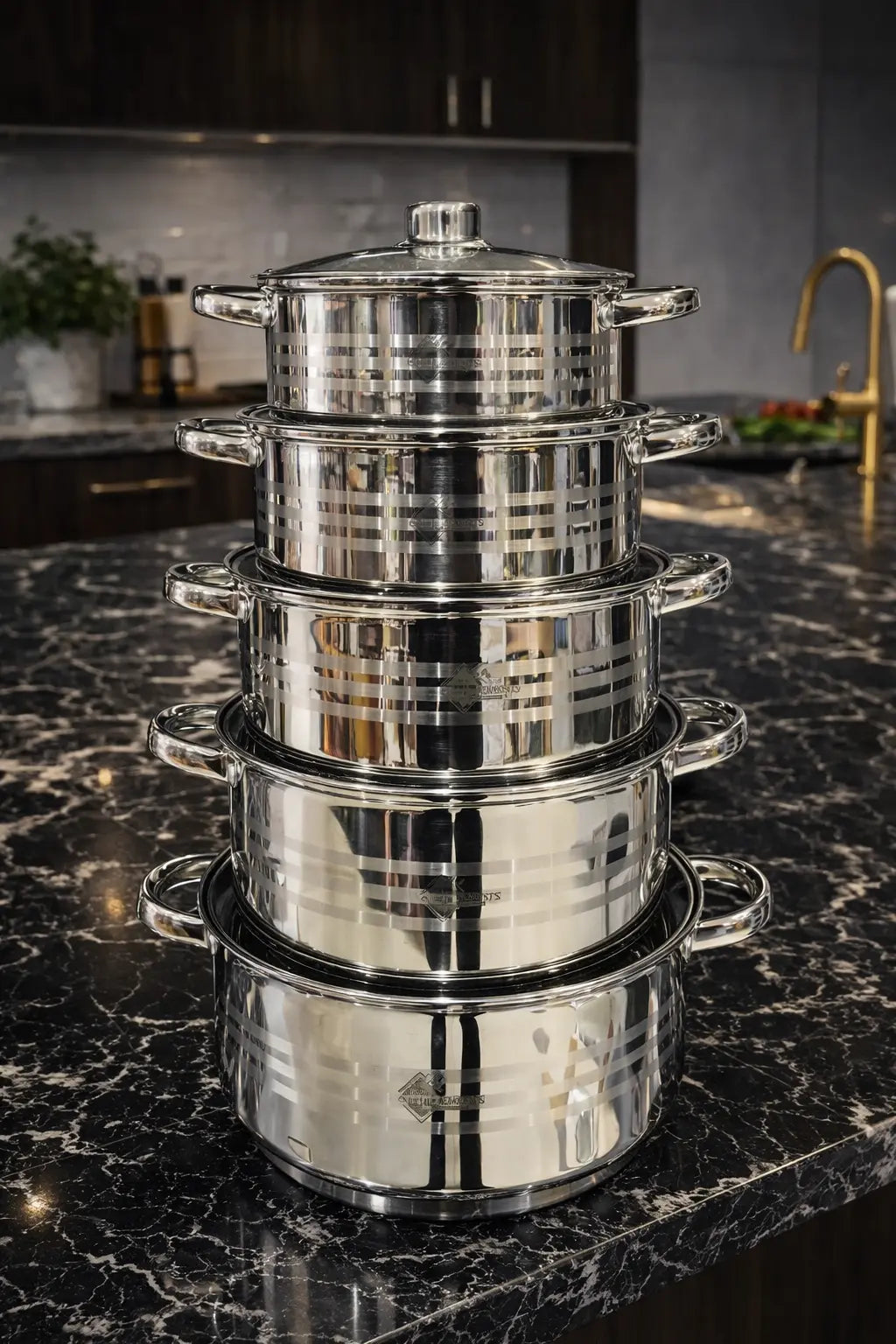 Chef Elements Stainless Steel Cookware Set Krystal Distribution