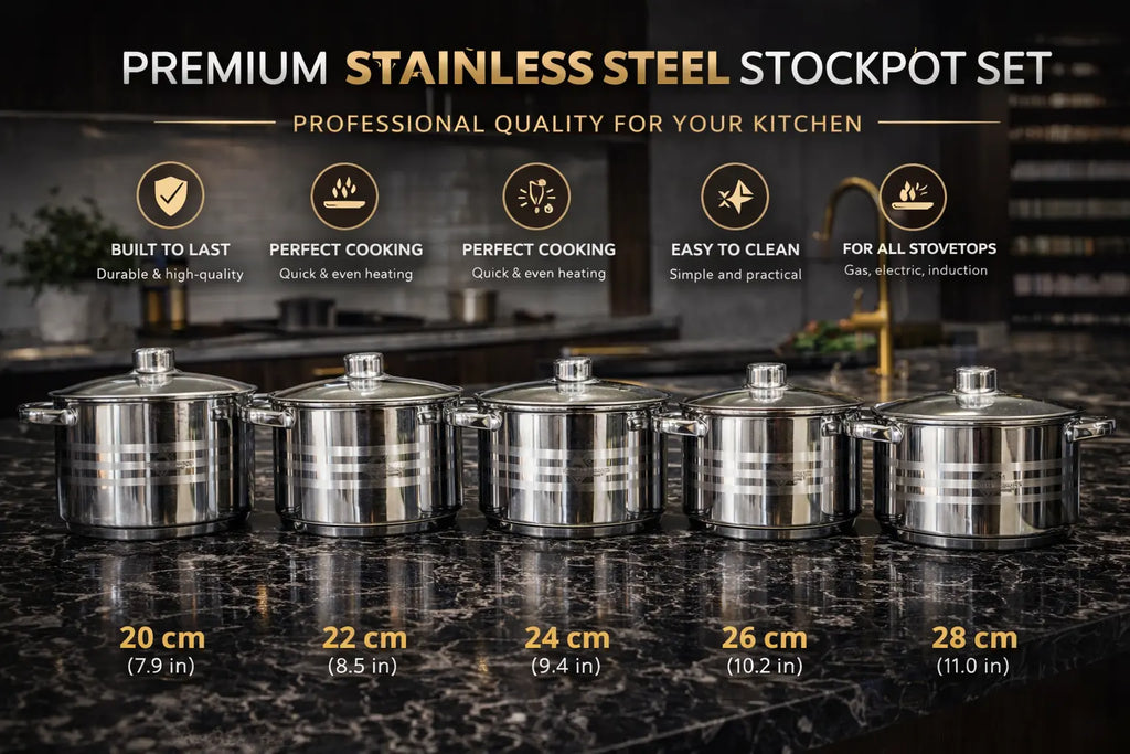 Chef Elements Stainless Steel Cookware Set Krystal Distribution
