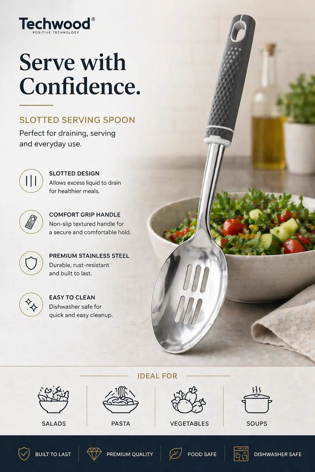 GT Stainless Steel Slotted Spoon Krystal Distribution