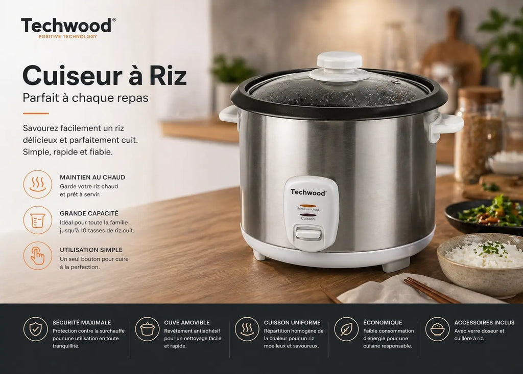 Techwood Rice Cooker Silver Krystal Distribution