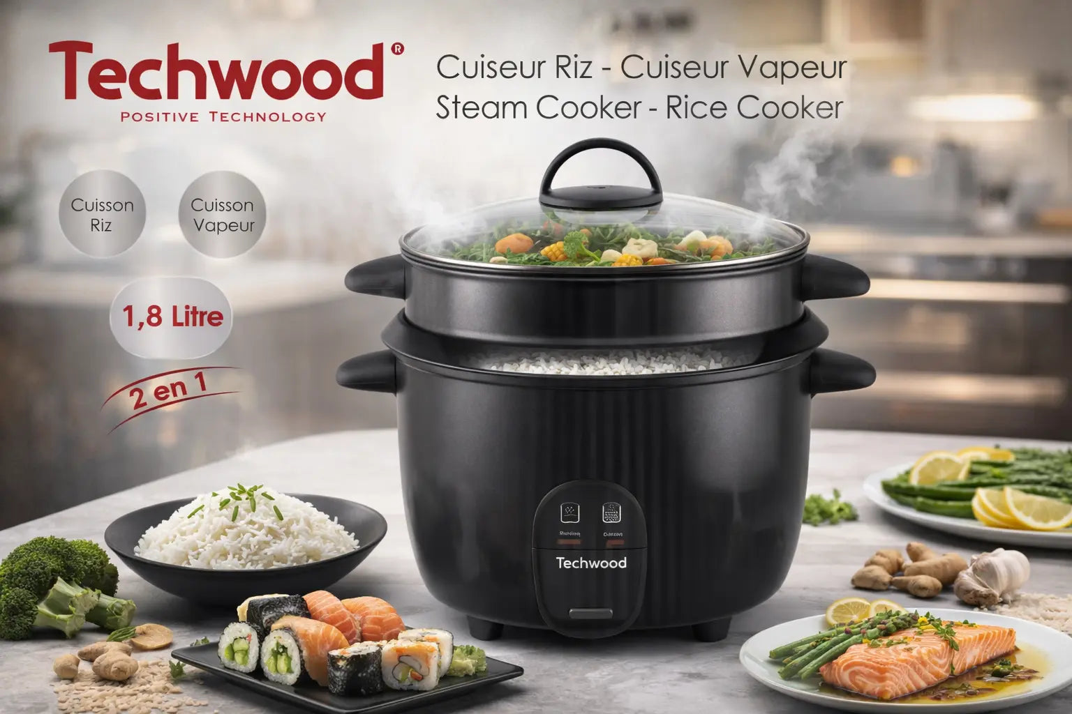 Techwood Rice Cooker Black Krystal Distribution