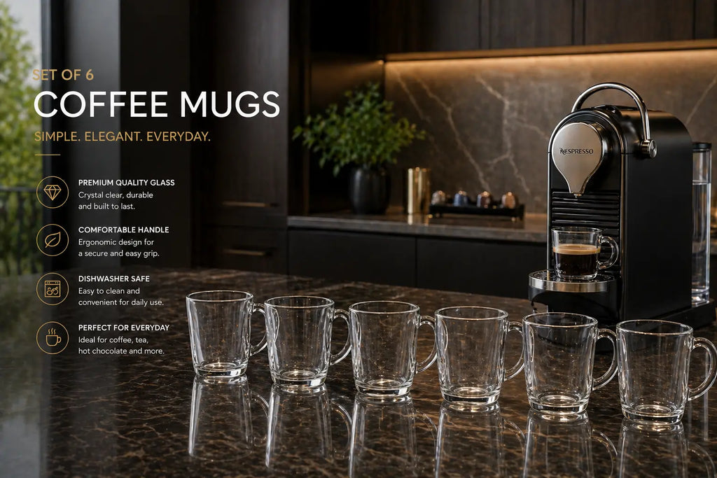 Glass Coffee Cups Set Krystal Distribution