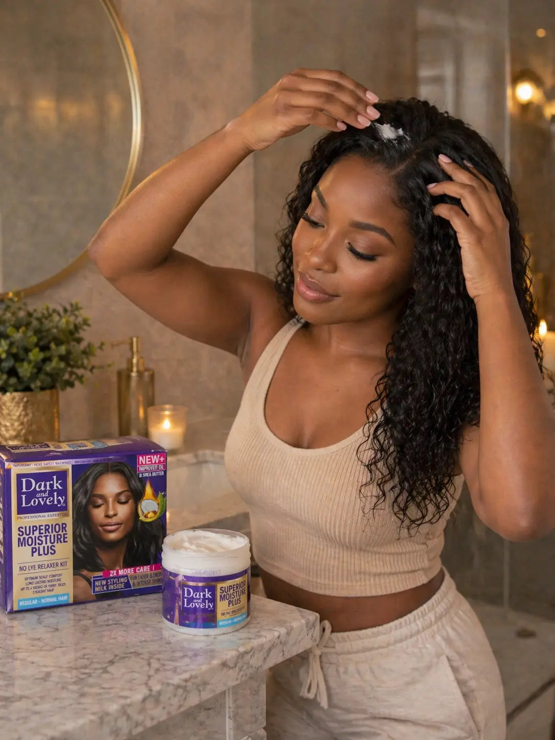 Dark and Lovely – Superior Moisture Plus No-Lye Relaxer Kit (Regular / Normal Hair) Krystal Distribution