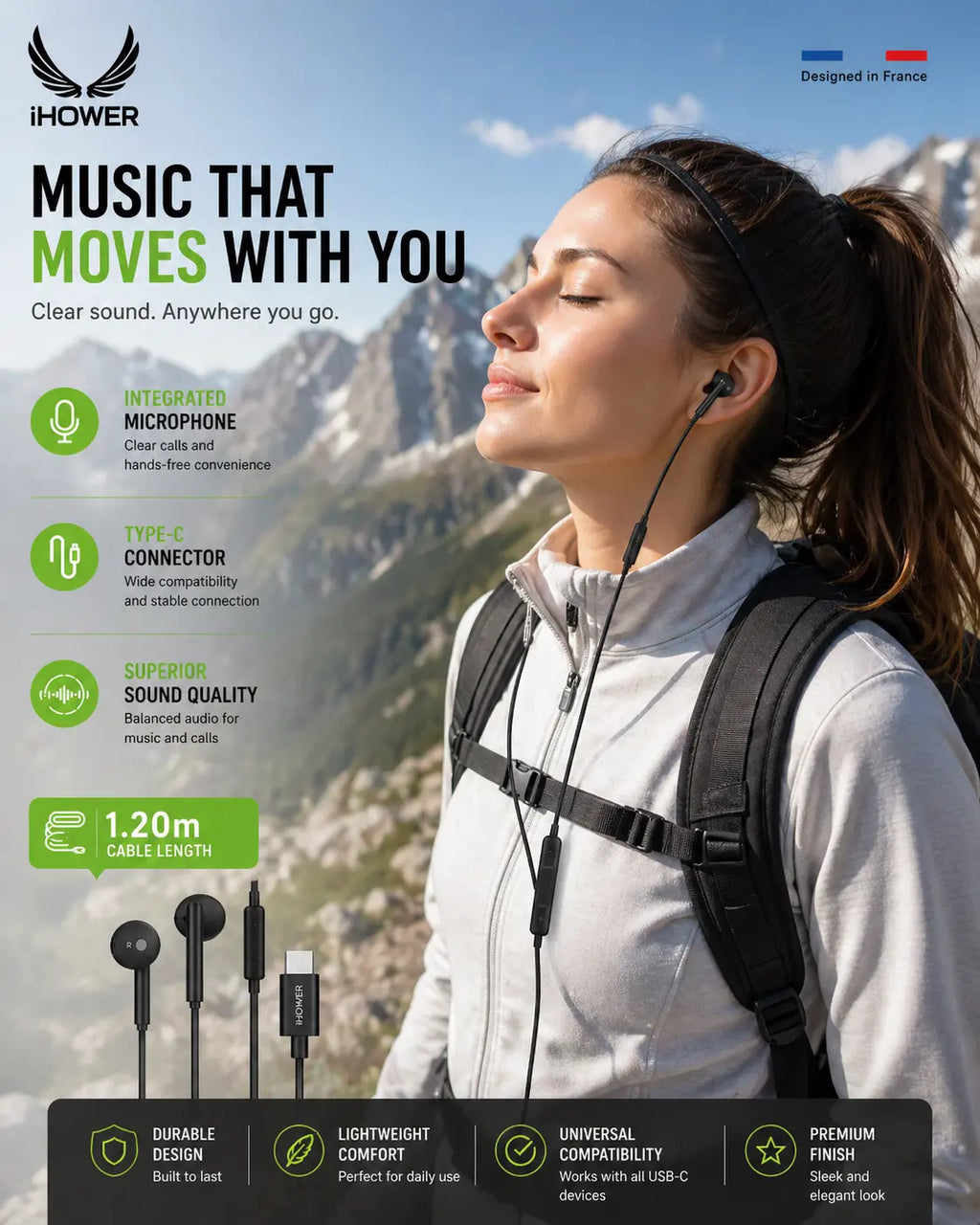 iHower Type-C Earphones Black Krystal Distribution