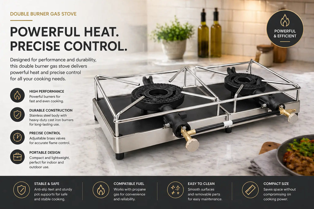 Foker Double Gas Burner Stove Krystal Distribution