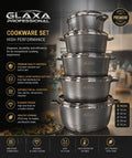 Glaxa Professionnel Grey Cookware Sets Hallstarz Diffusion