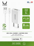 iHower USB-A Charger + Lightning Cable Kit (1.2A, 1.00m) Krystal Distribution
