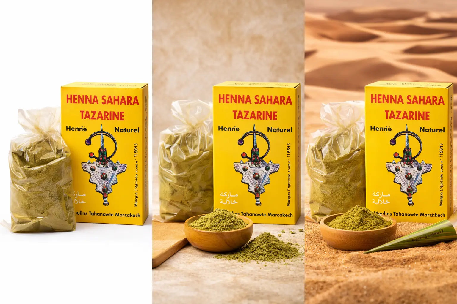Henna Sahara Tazarine Powder Yellow 100g Krystal Distribution