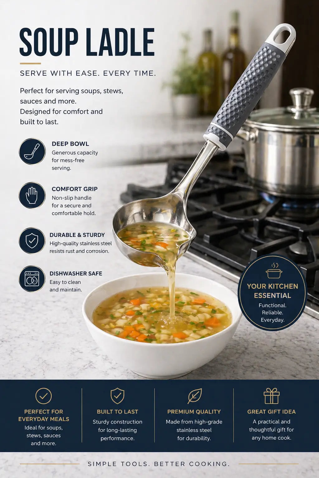 GT Stainless Steel Pouring Ladle Krystal Distribution