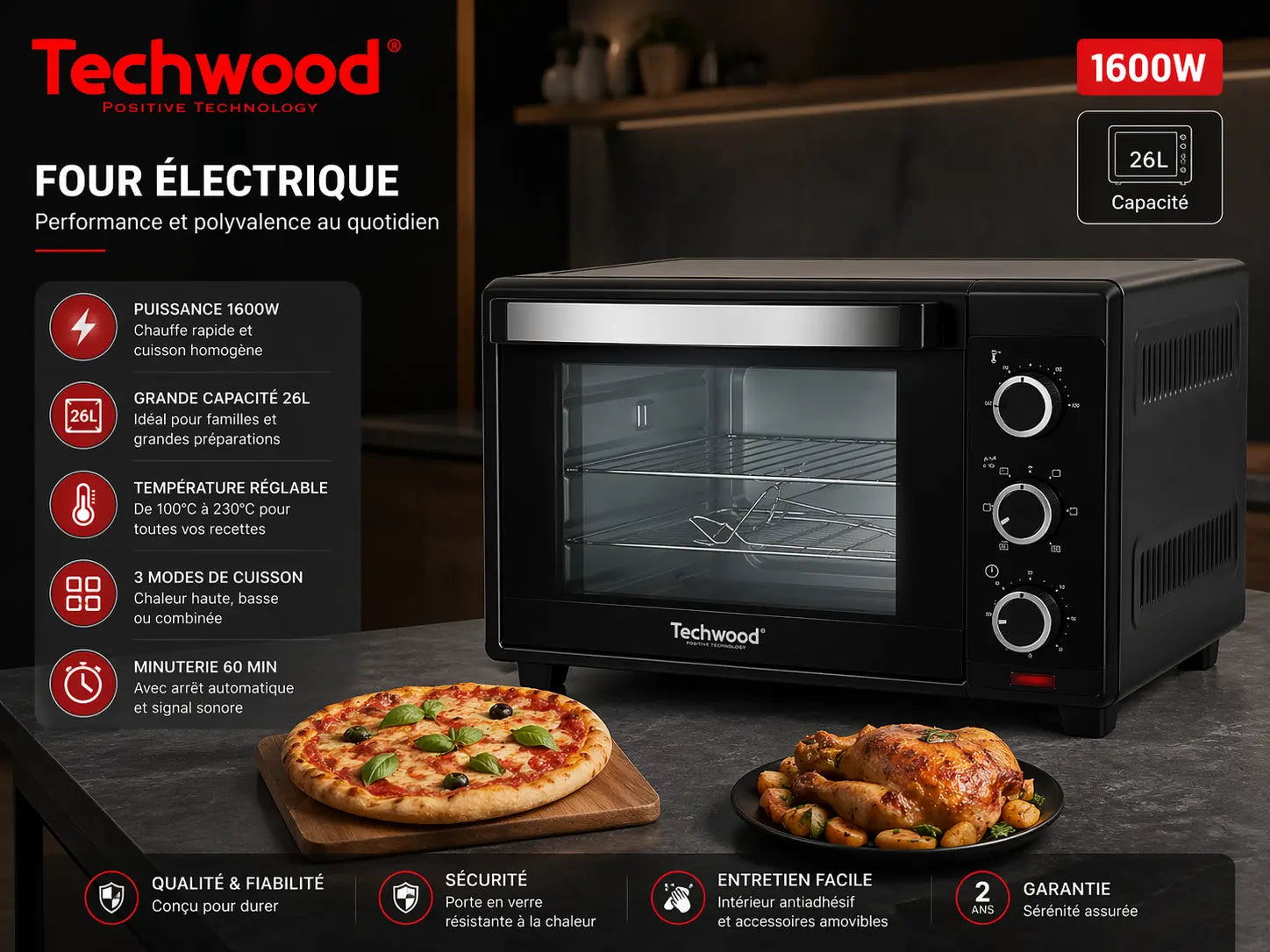 Techwood Electric Oven 26L Krystal Distribution