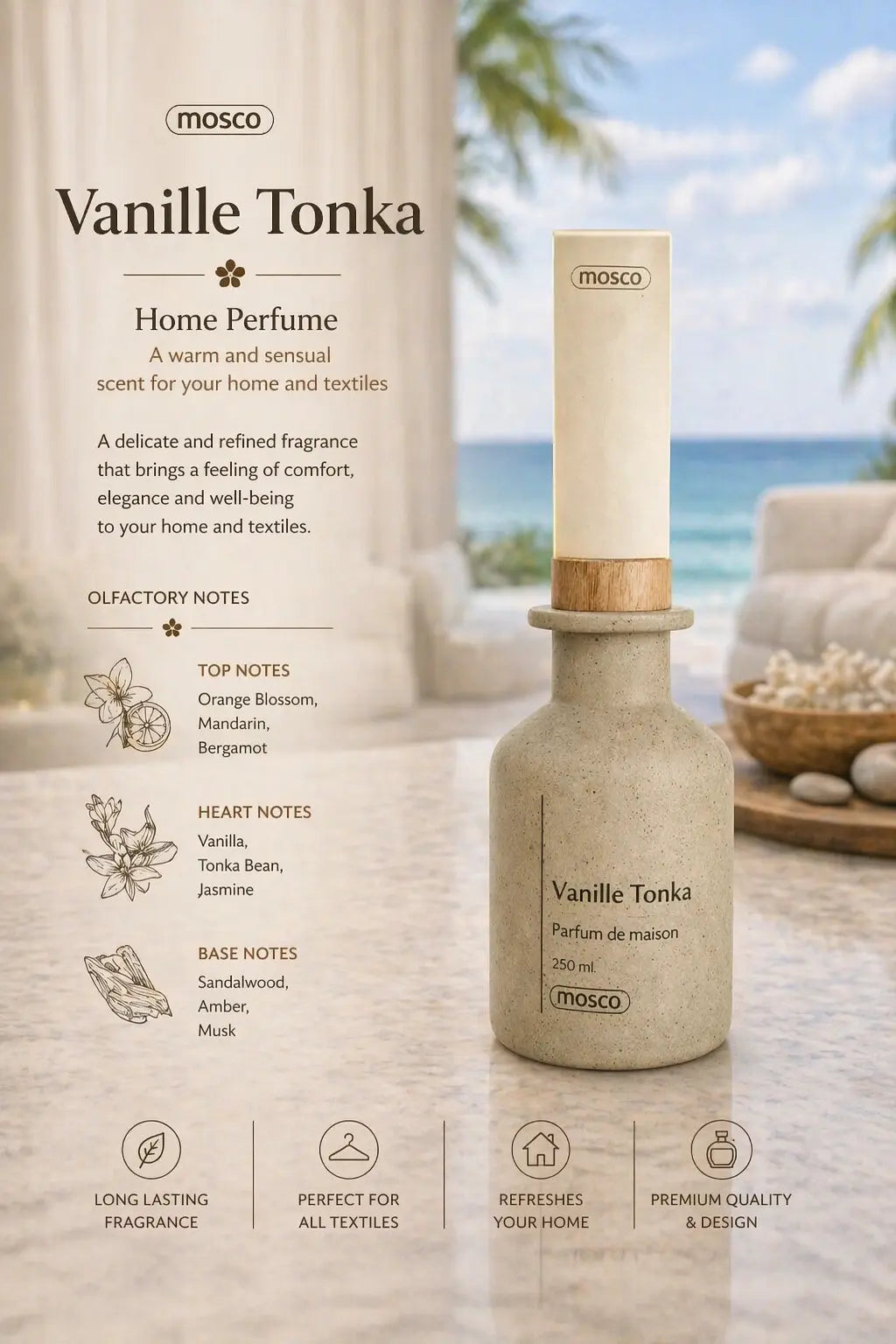 Mosco Splash Vanilla Tonka 250ml Krystal Distribution
