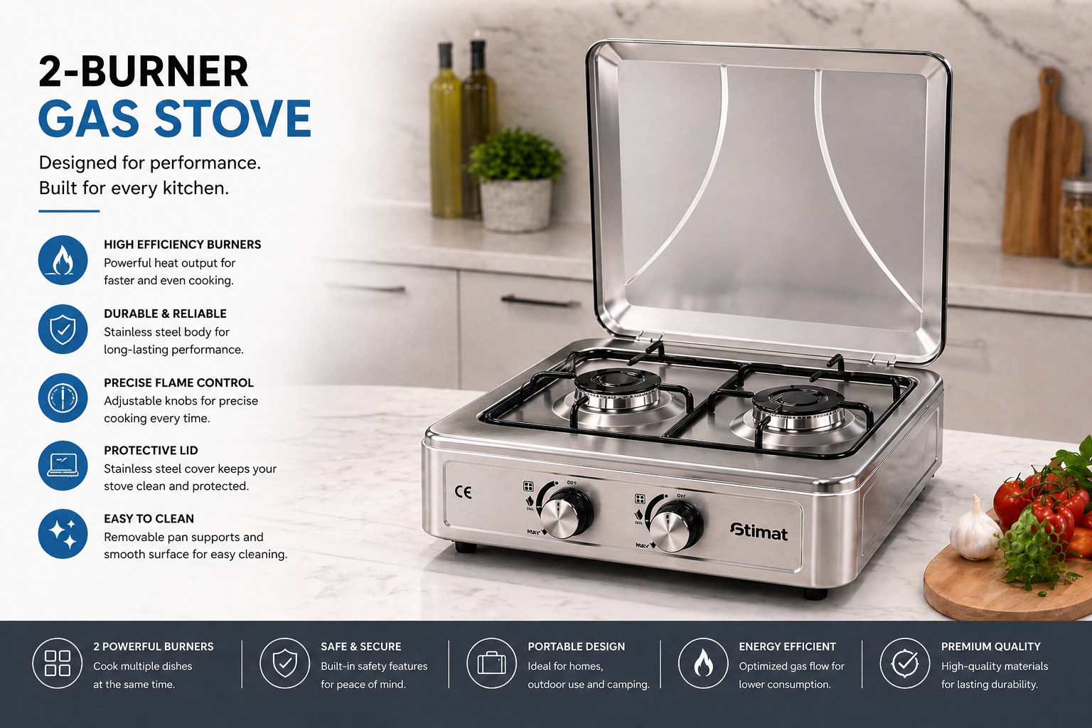 Stimat Gas Stove (2 Burners) Krystal Distribution