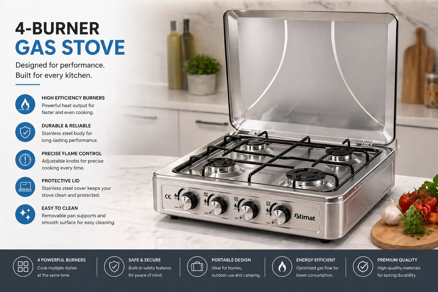 Stimat Gas Stove (4 Burners) Krystal Distribution