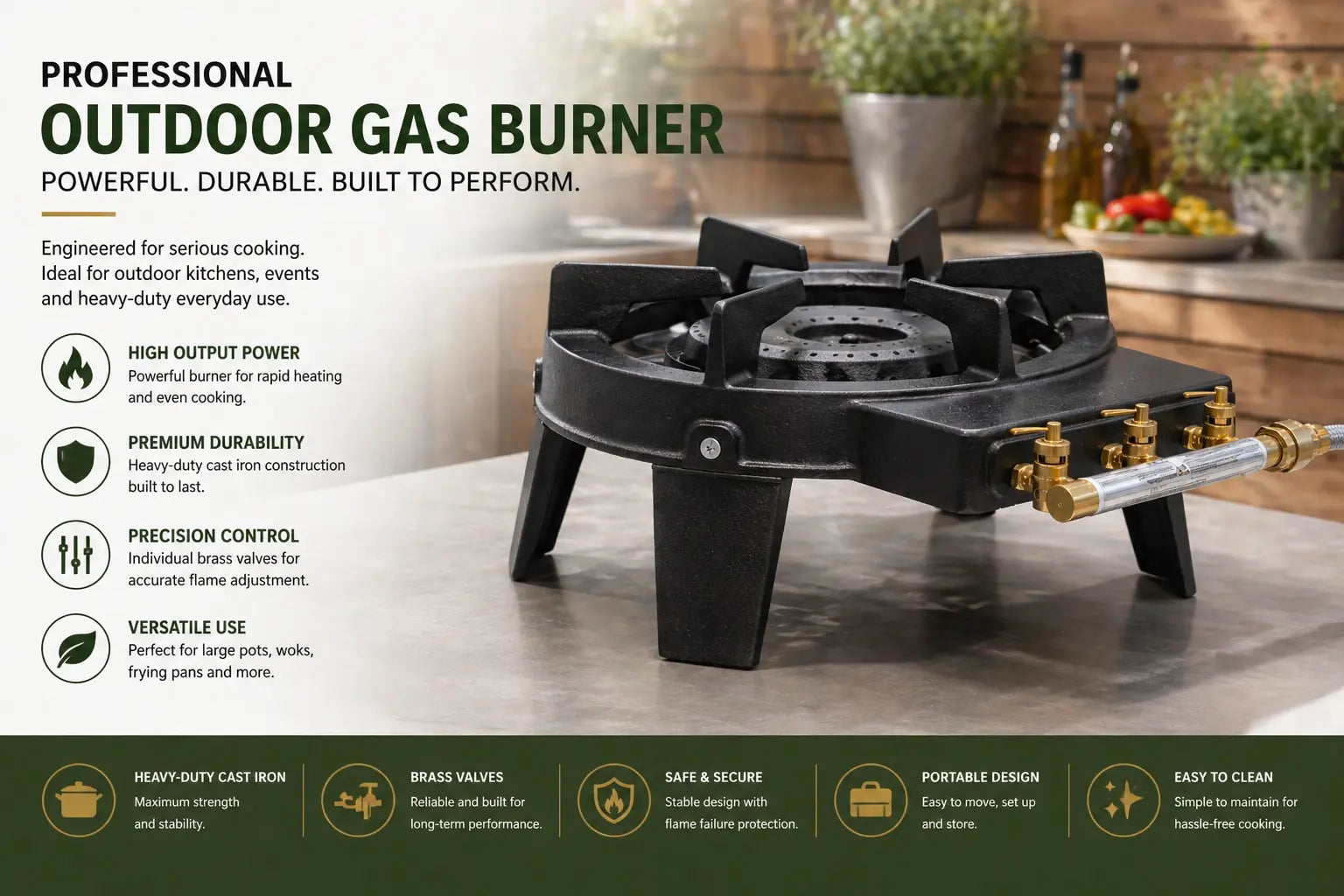 Foker High Pressure Gas Burner Stove Krystal Distribution