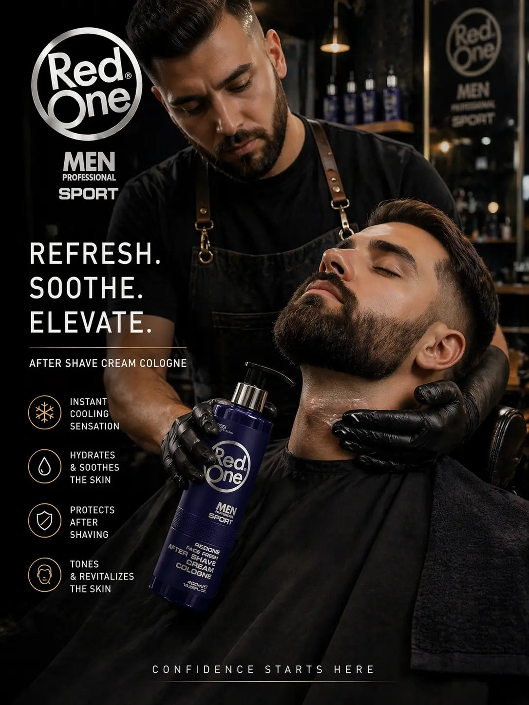 Red One Sport After Shave Cream Cologne 400ml Krystal Distribution