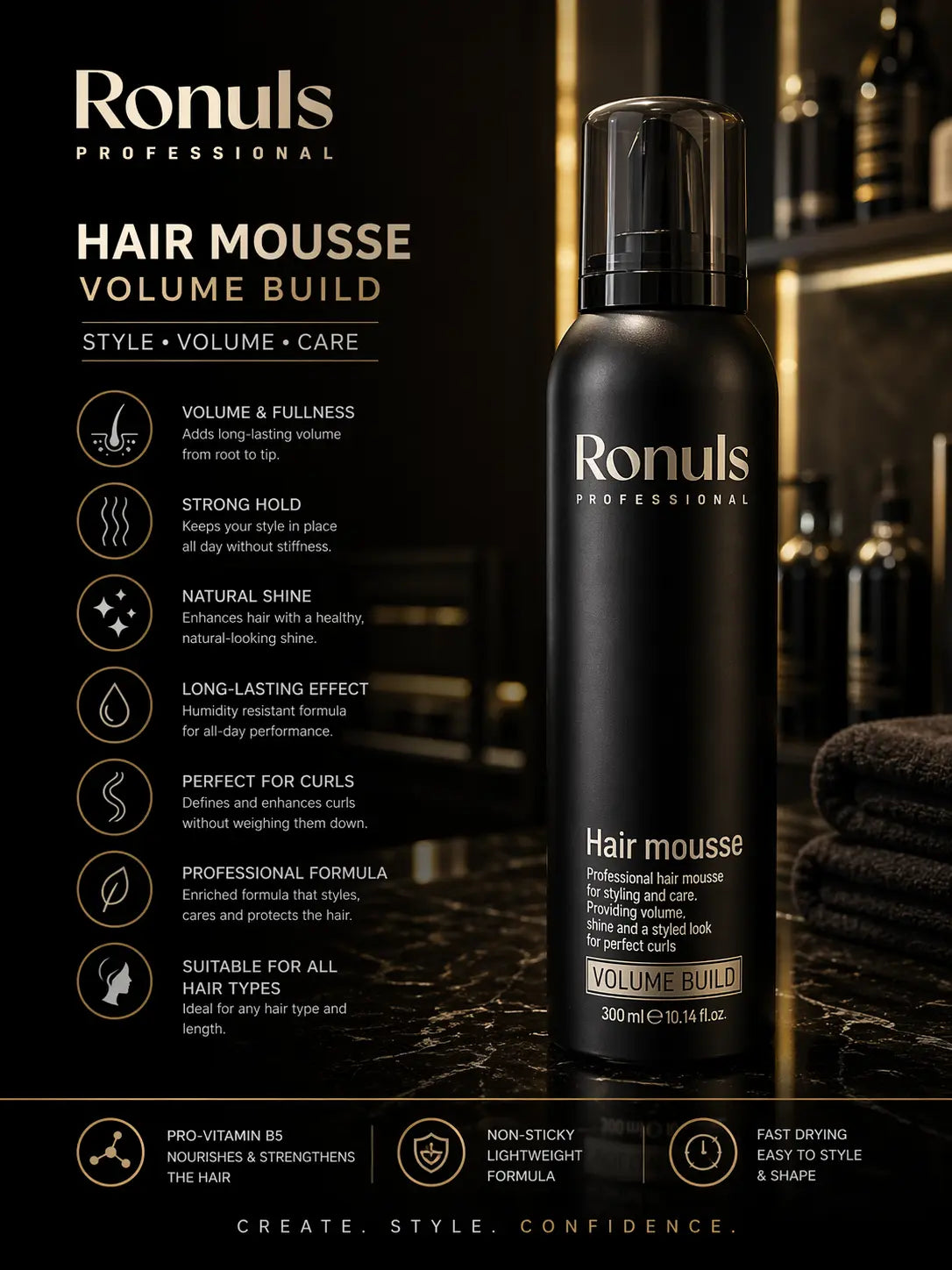 Ronuls Full Force Hair Spray 300ml Krystal Distribution