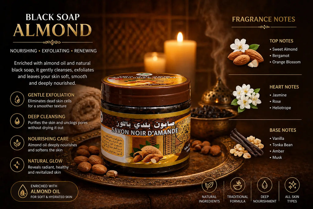 Eve Rose Moroccan Black Soap Almond 200g Krystal Distribution