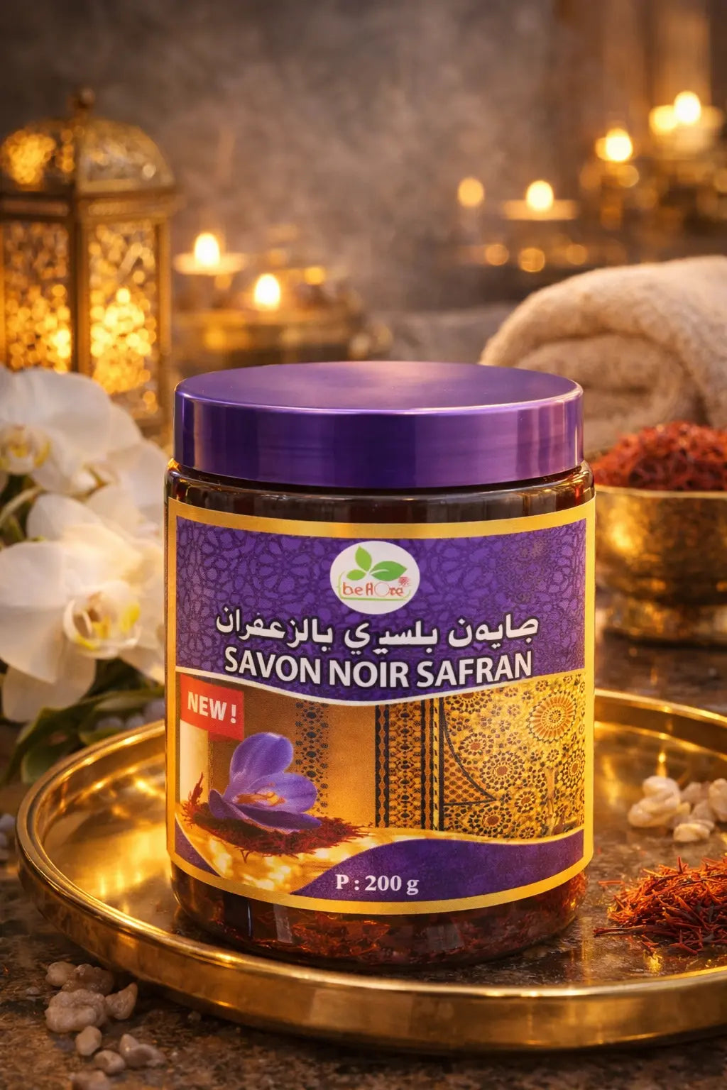Belli Moroccan Black Soap Saffron Extract 200g Krystal Distribution