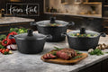 Kaiser Koch Set of 3 Stock Pots Black 3D Krystal Distribution
