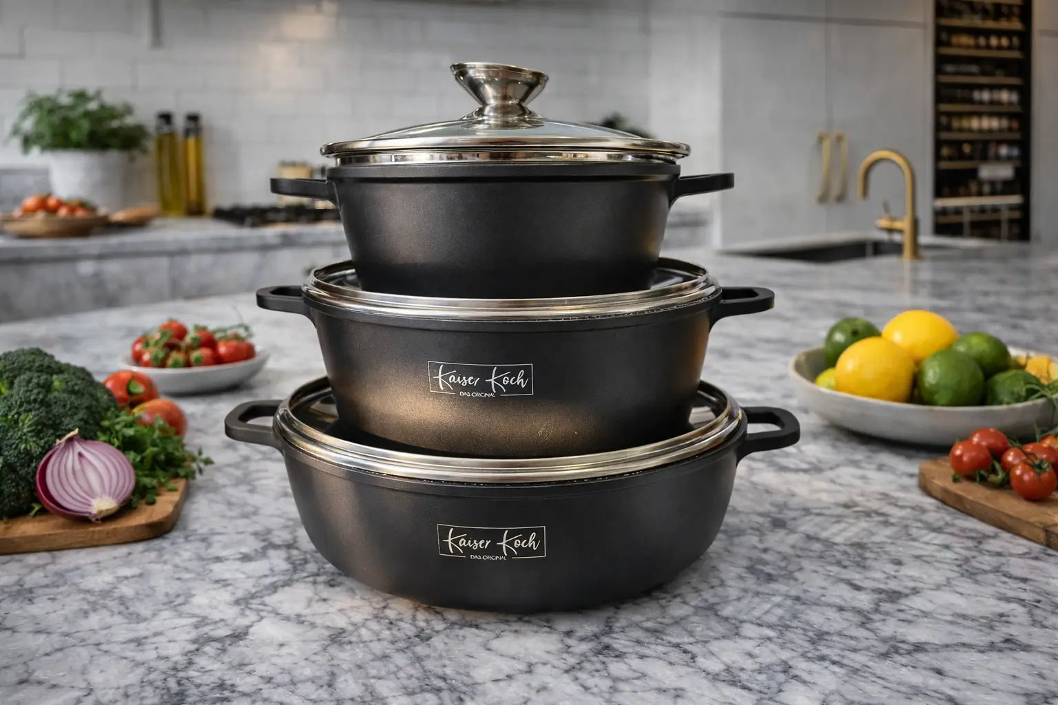 Kaiser Koch Set of 3 Stock Pots Krystal Distribution