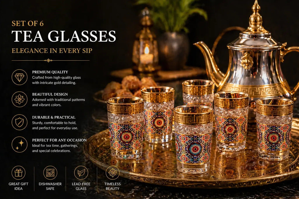 Moroccan Style Tea Glass Set Krystal Distribution