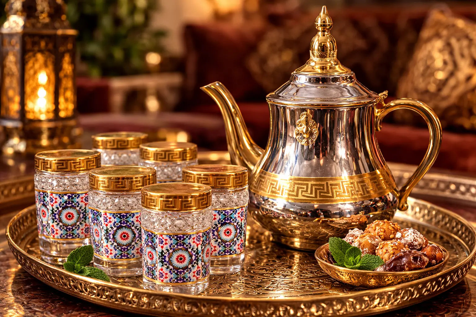 Moroccan Style Tea Glass Set Krystal Distribution