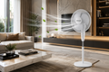 Techwood Modern Stand Fan White Hallstarz Diffusion