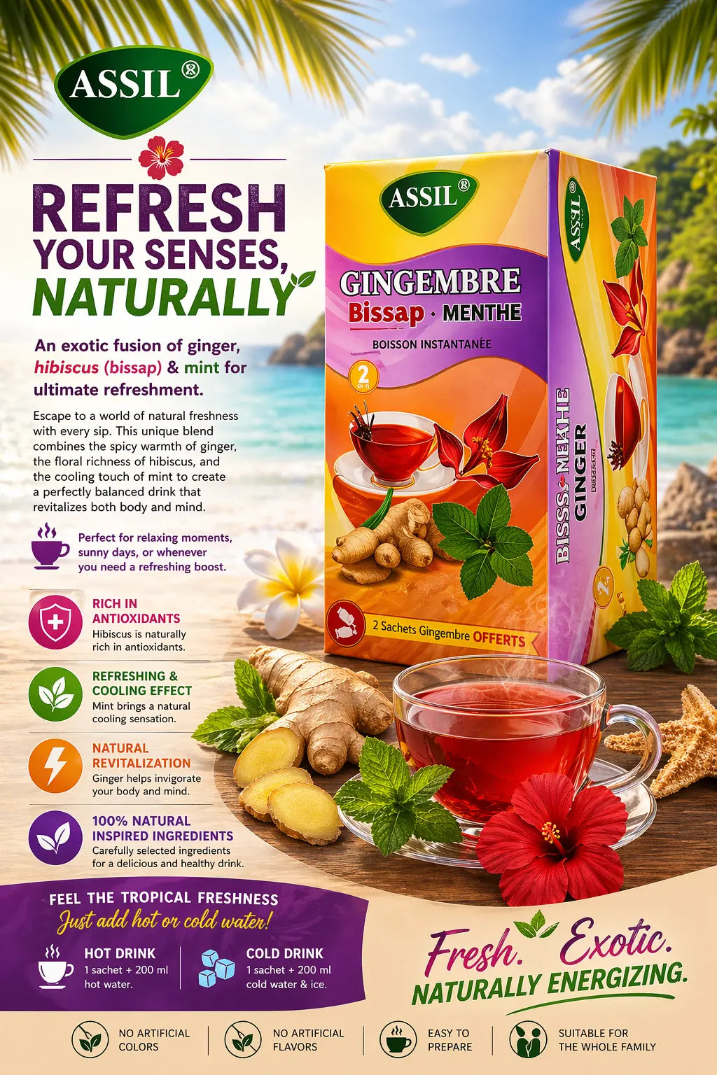 Assil Ginger – Bissap – Mint Infusion Krystal Distribution
