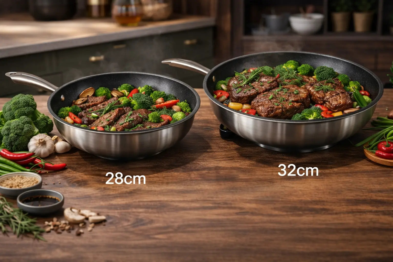Meisterhaus Woks Pan With Lid Krystal Distribution