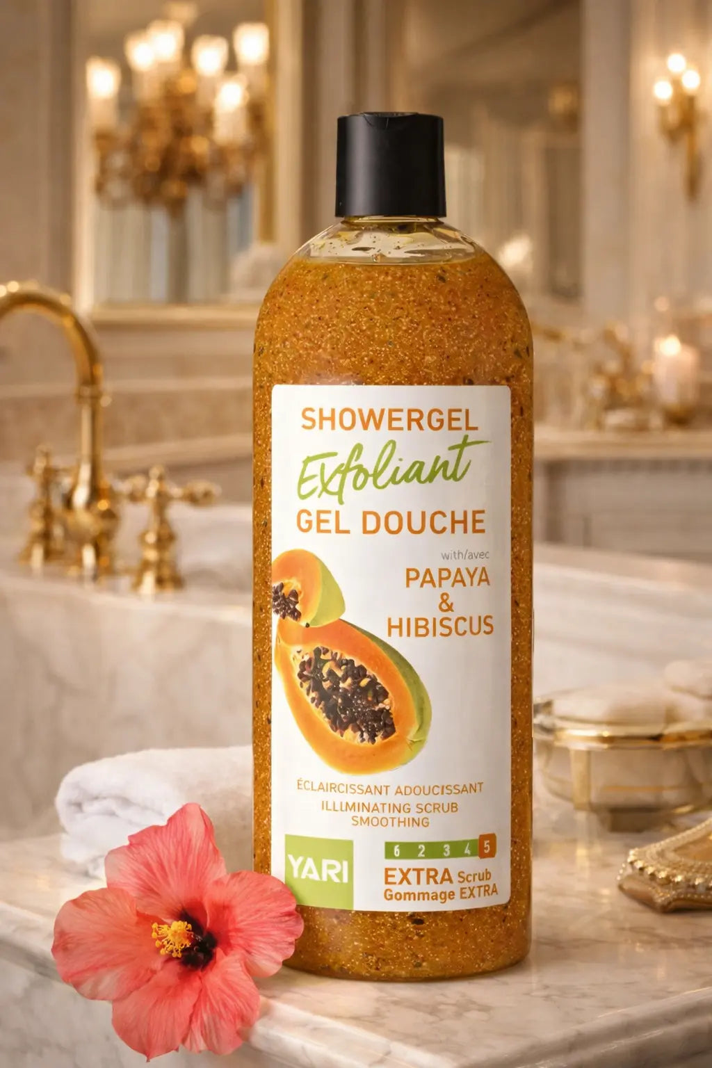 Yari Papaya & Hibiscus Exfoliating Shower Gel 1L Hallstarz Diffusion