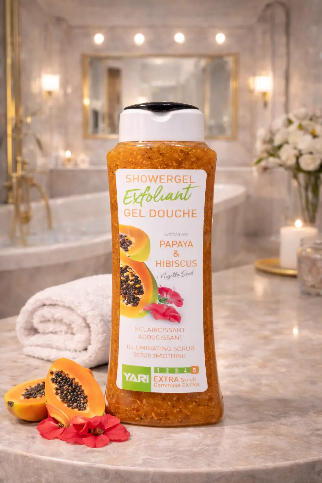 Yari Exfoliant Papaya & Hibiscus Shower Gel 350ml Krystal Distribution