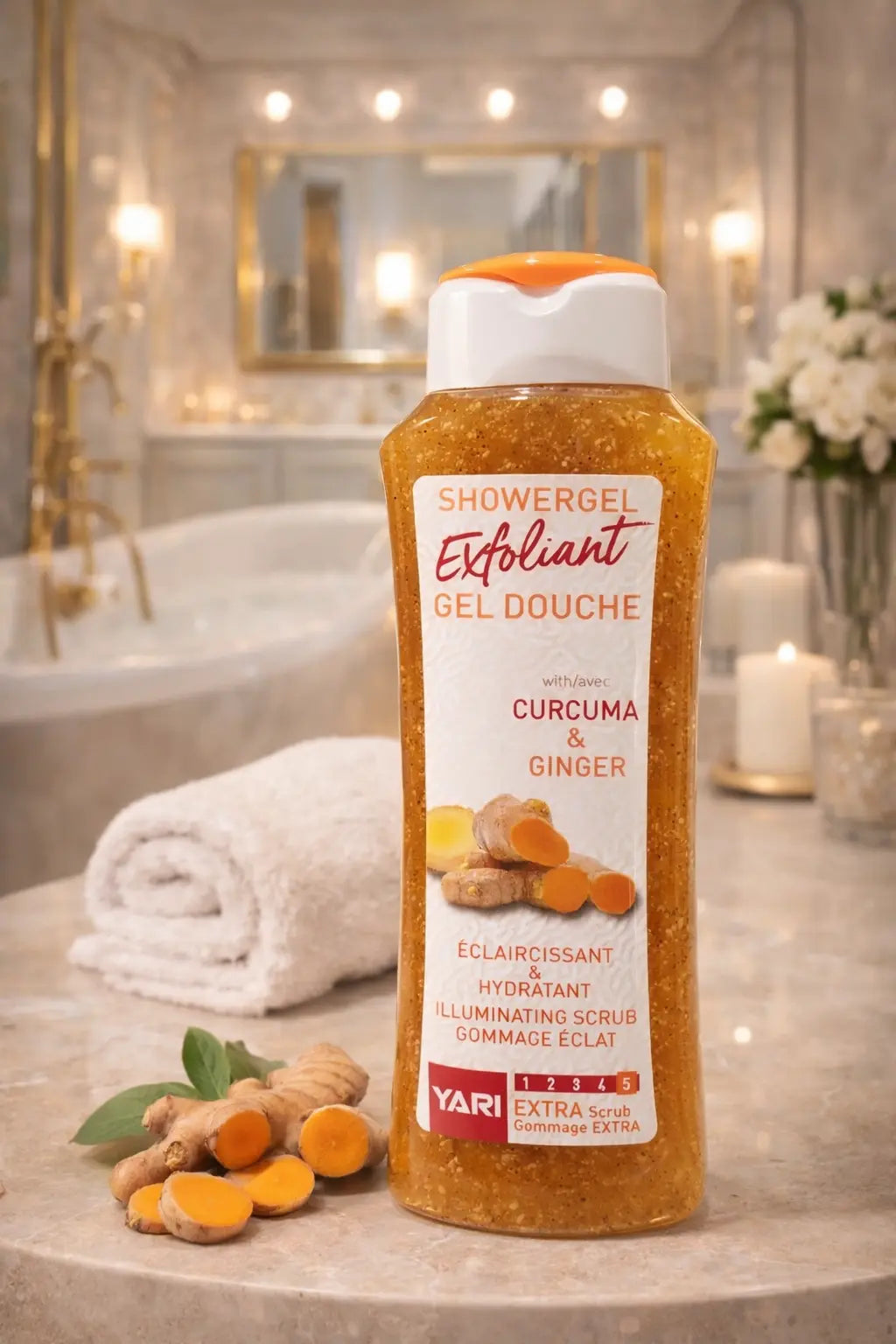 Yari Exfoliant Curcuma & Ginger Shower Gel 350ml Krystal Distribution